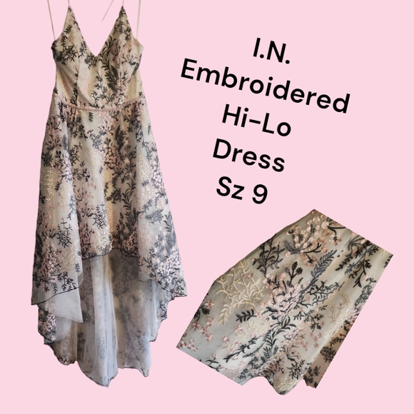 I.N. San Francisco Dresses & Skirts - I.N. Embroidered  hi-lo delicately  beautiful dress formal or prom ready